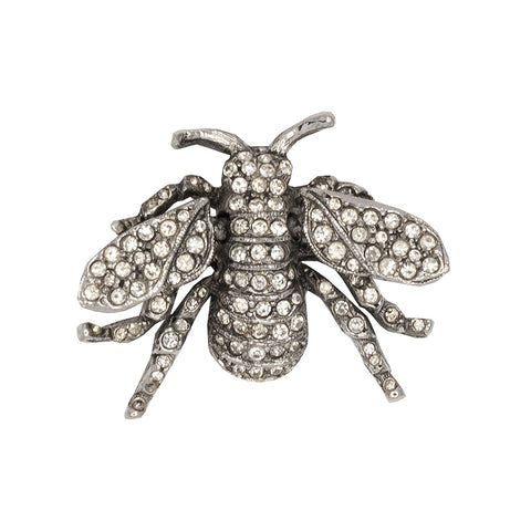 Gold and Rhinestone Sapphire Dragonfly Pin