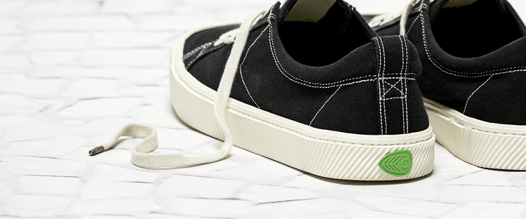 OCA Low Washed Black Contrast Thread Canvas Sneaker Men