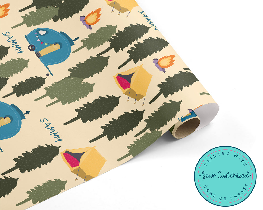 Personalized Camping Wrapping Paper
