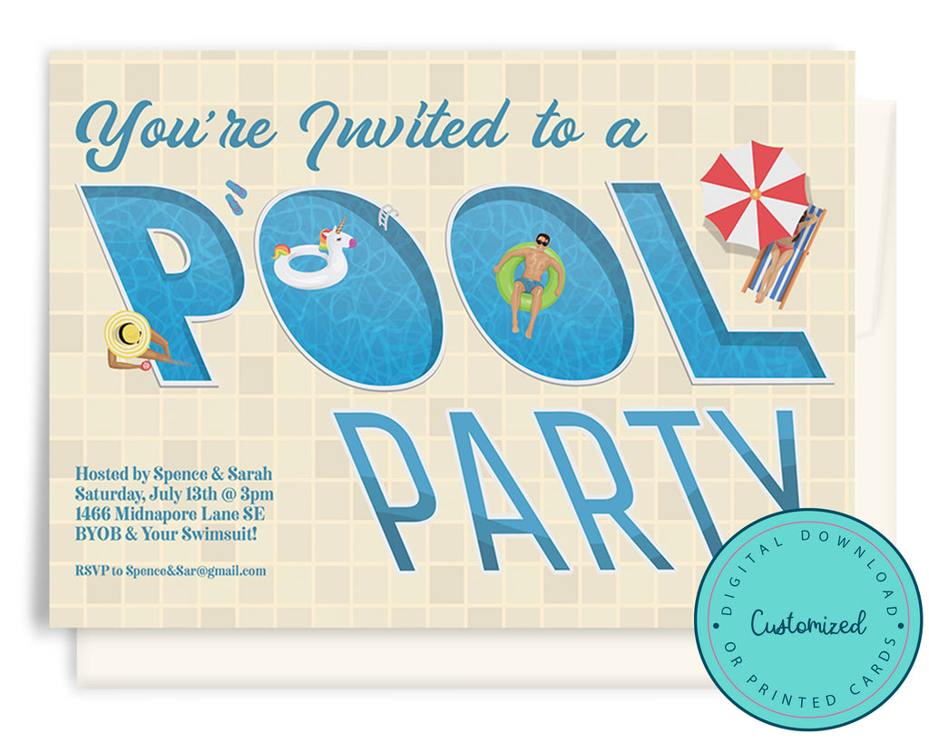 Summer Pool Party Invitation