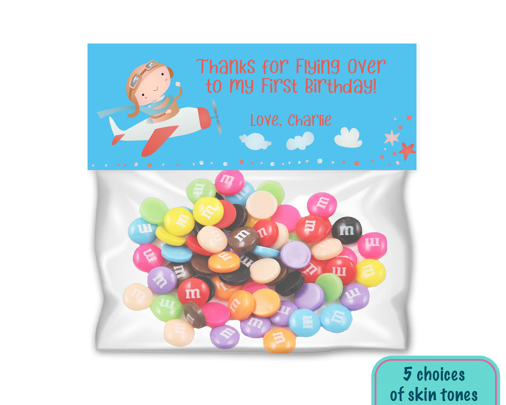 Personalized Little Pilot Goodie Bag Toppers