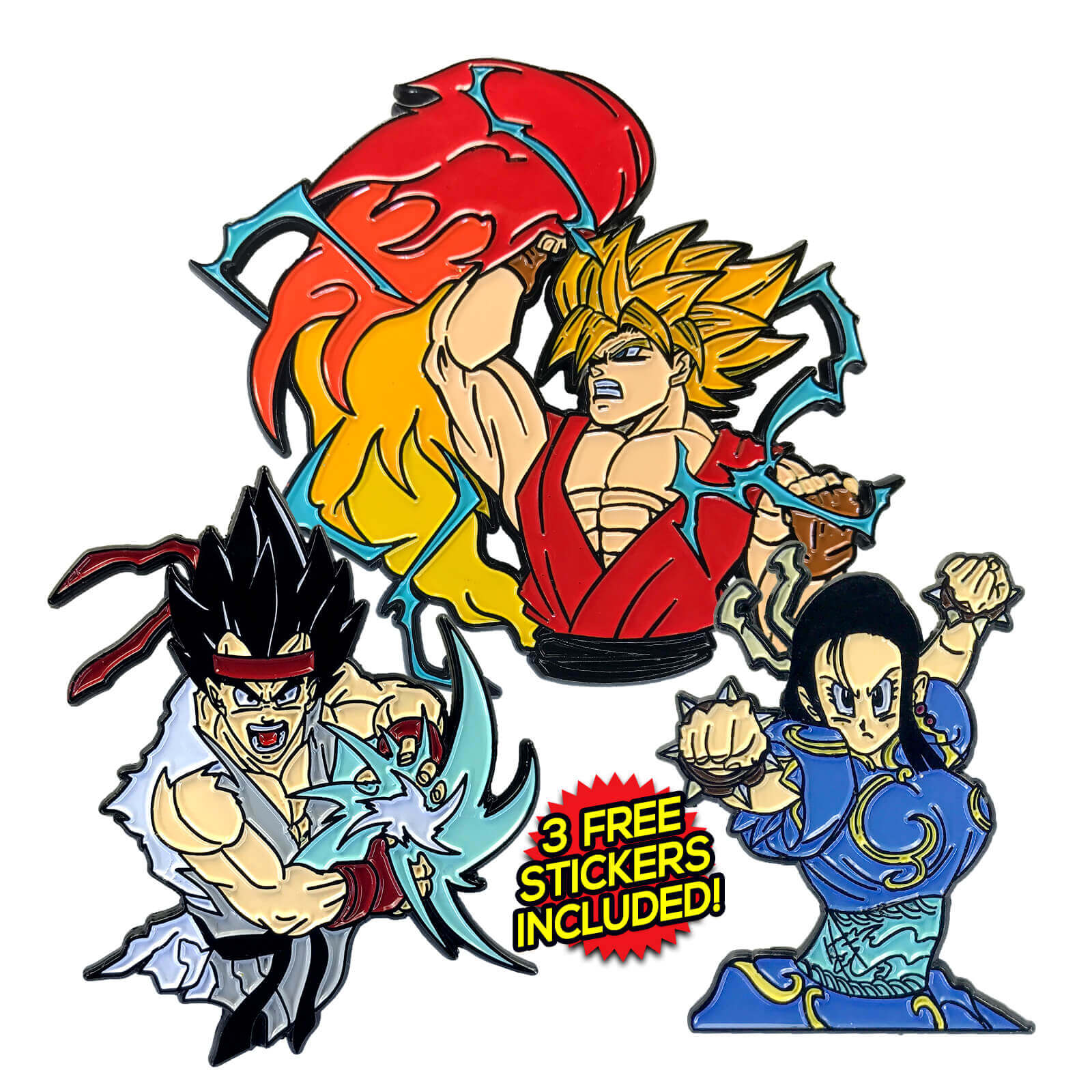 Street Fighter Z Enamel Pin Pack (includes 3 FREE Stickers)