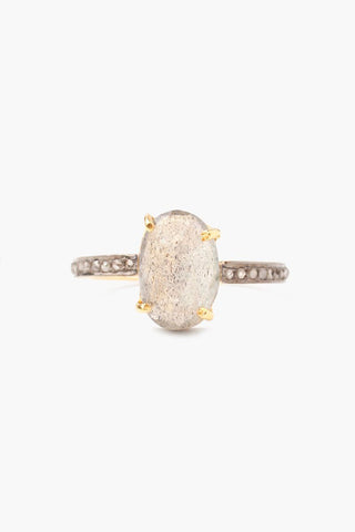 Labradorite Champagne Diamond Ring