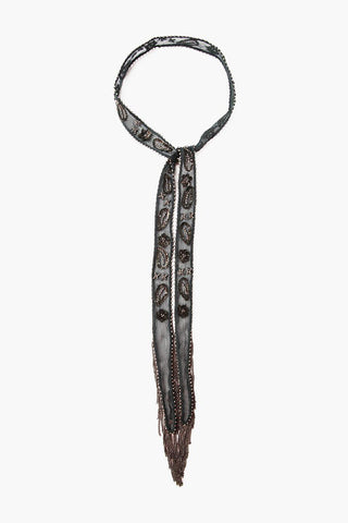 Harbor Mist Sequin and Metallic Tassel Necktie