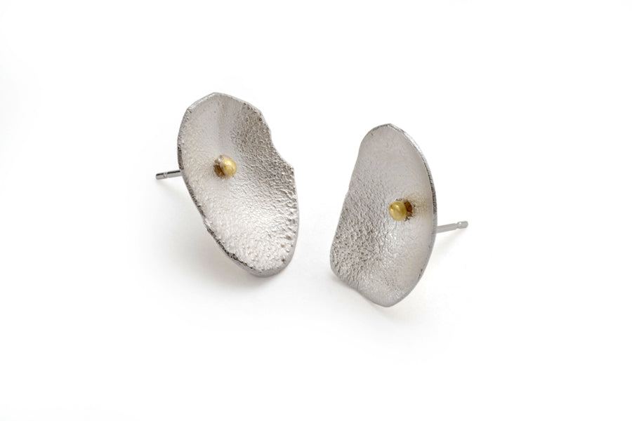 md honesty studs- sterling silver and 18ct gold