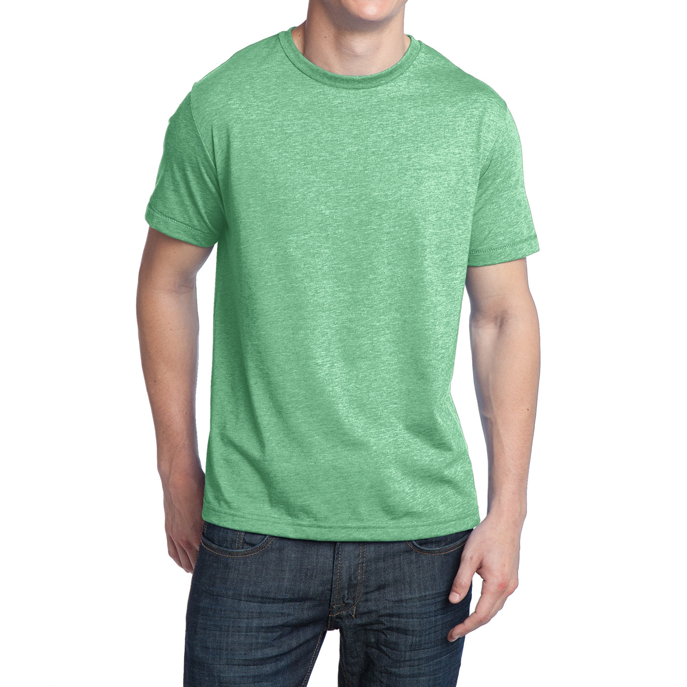 Men's Young Tri-Blend Crewneck Tee - Green Heather