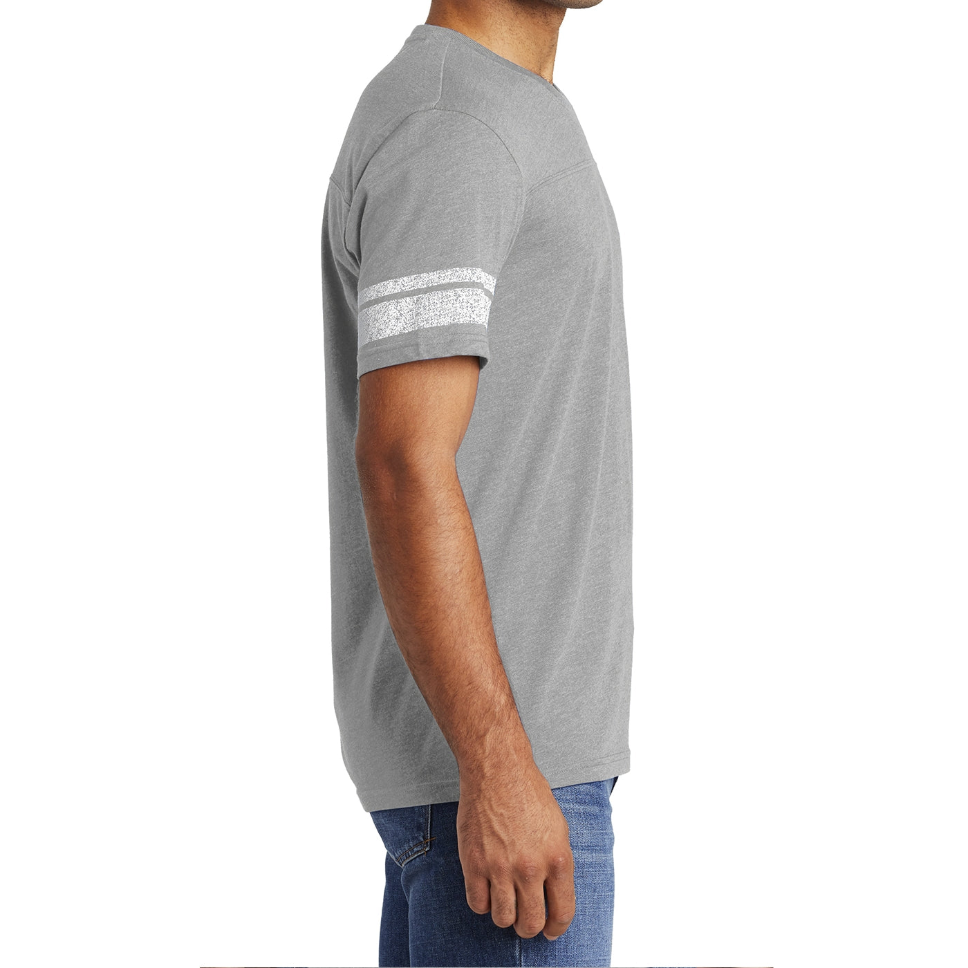 Men's Game Tee - Heathered Nickel/ White