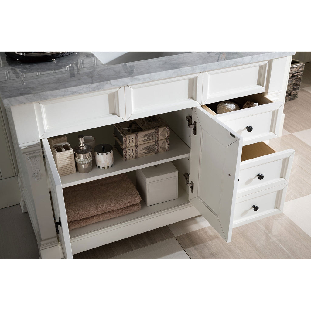 48" Brookfield Cottage White w/ Drawers Single Bathroom Vanity, James Martin Vanities - vanitiesdepot.com