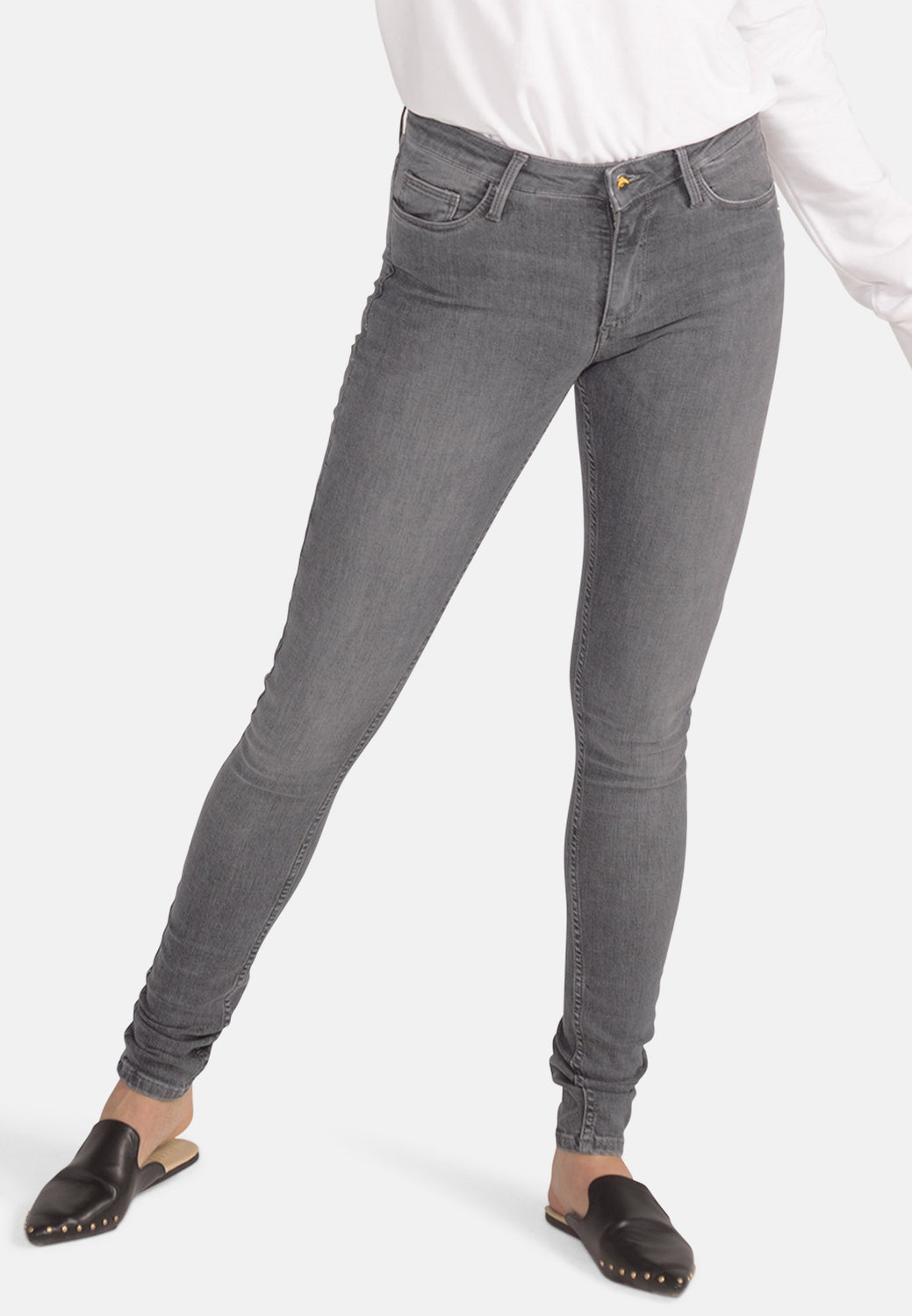 CODY // Organic Flex Super Skinny Mid Waist Jeans in Light Grey - Monkee Genes Organic Jeans Denim - Women's Silhouette Monkee Genes Official Monkee Genes Official