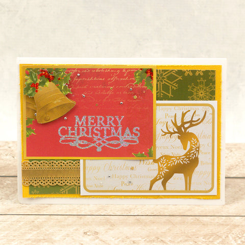 Couture Creations - Hotfoil Stamp - Naughty or Nice - Merry Christmas Scroll