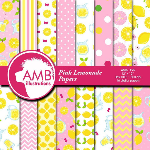 Pink Lemonade Papers Digital Papers & Background AMBillustrations Mygrafico