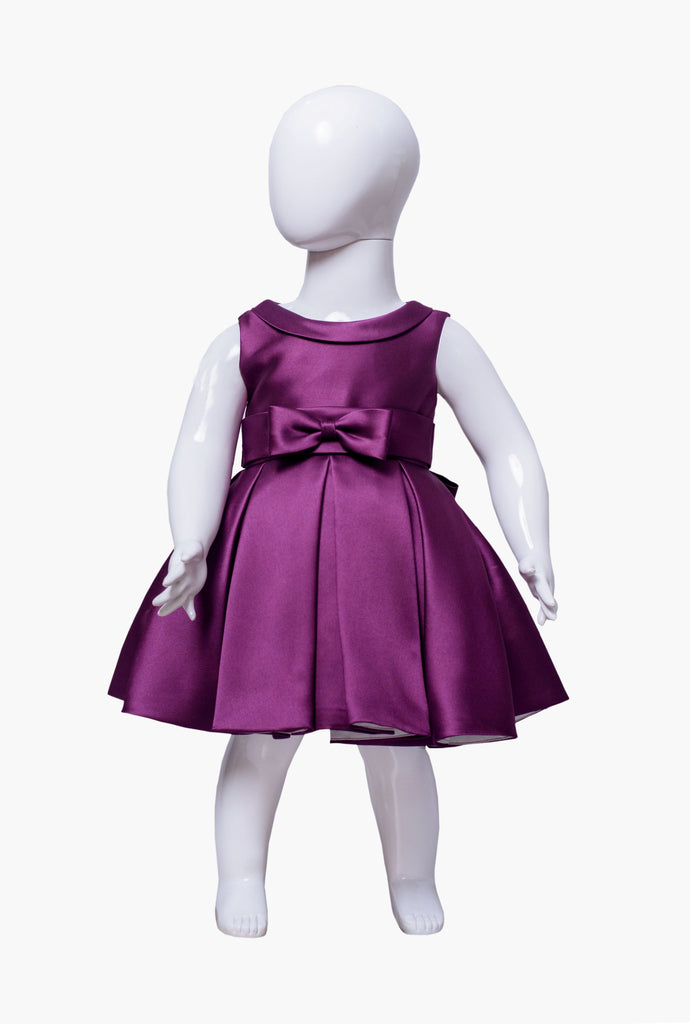 The Debutante Dress (with collar)- Eggplant Purple