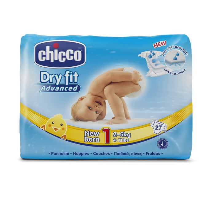 Chicco Dry Fit Advanced Set of 27 Nappies Size 1 Newborn