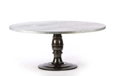 Zinc Round Tables | Providence Table | CLASSIC | Natural Ash | CUSTOM SIZE D 42 H 30 | 1.75"