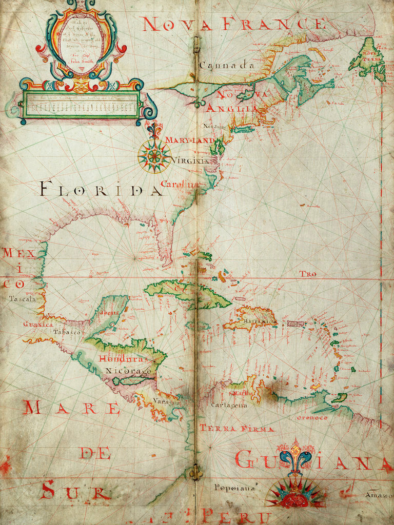 Detail of Chart of the western Atlantic, 1678 by Joel Gascoyne