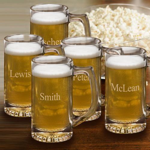 Personalized Set of 5, 12 oz. Sports Mugs for Groomsmen