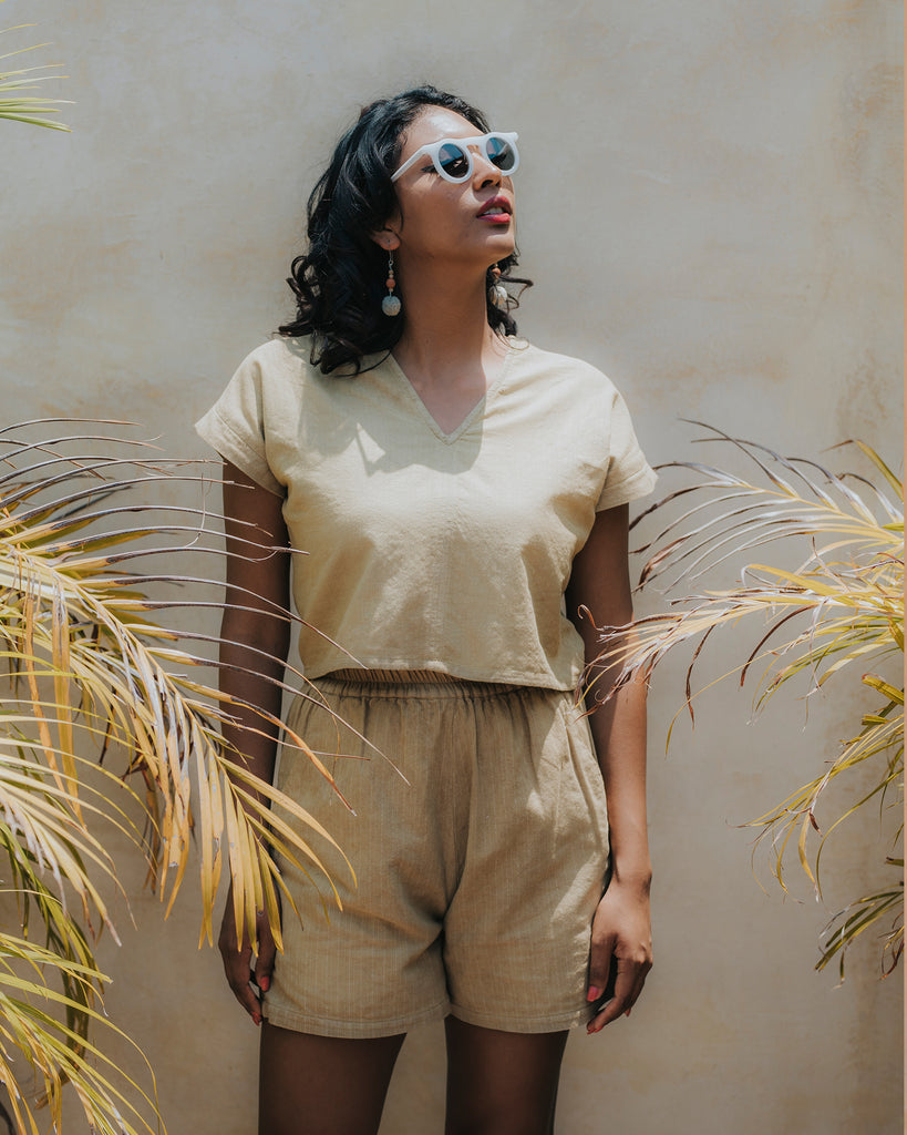 Perfect Crop Shirt - Desert Sand