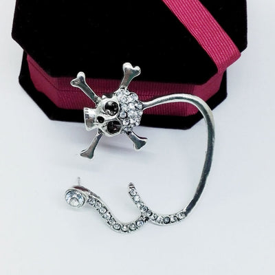 Cross Bone Skull Stud Earring