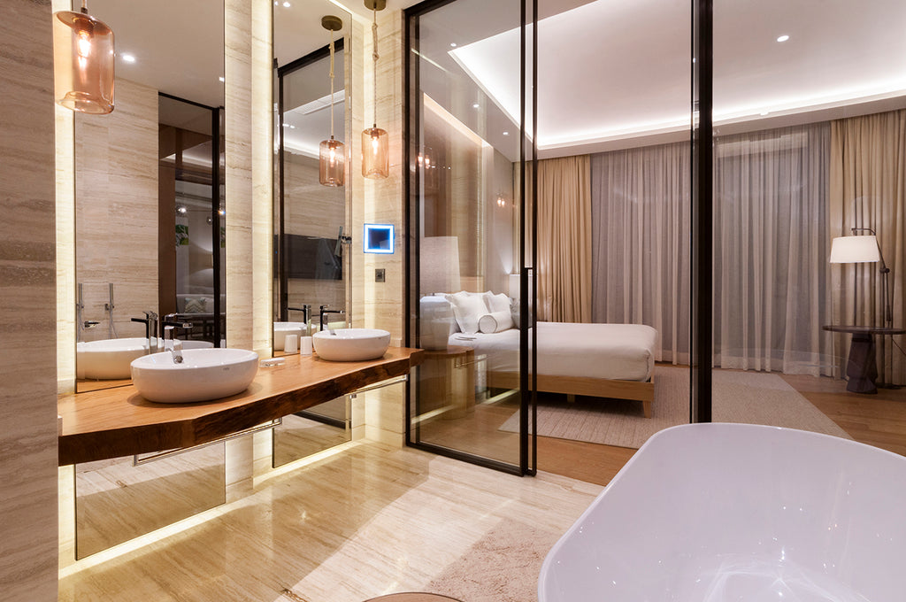 travertine bianco venato golden sands bay hotel wood vanity top bathroom 