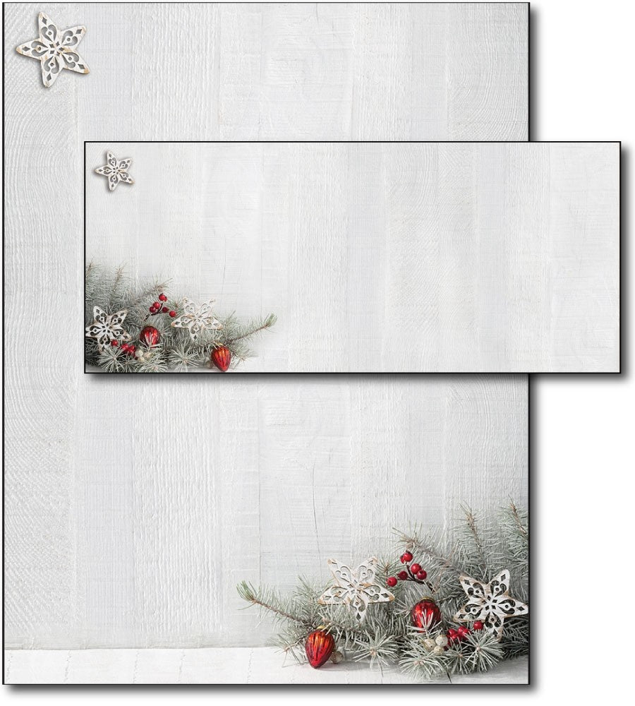 woodsy pine Letterhead & Envelopes - 40 Sets, compatible with inkjet and laser