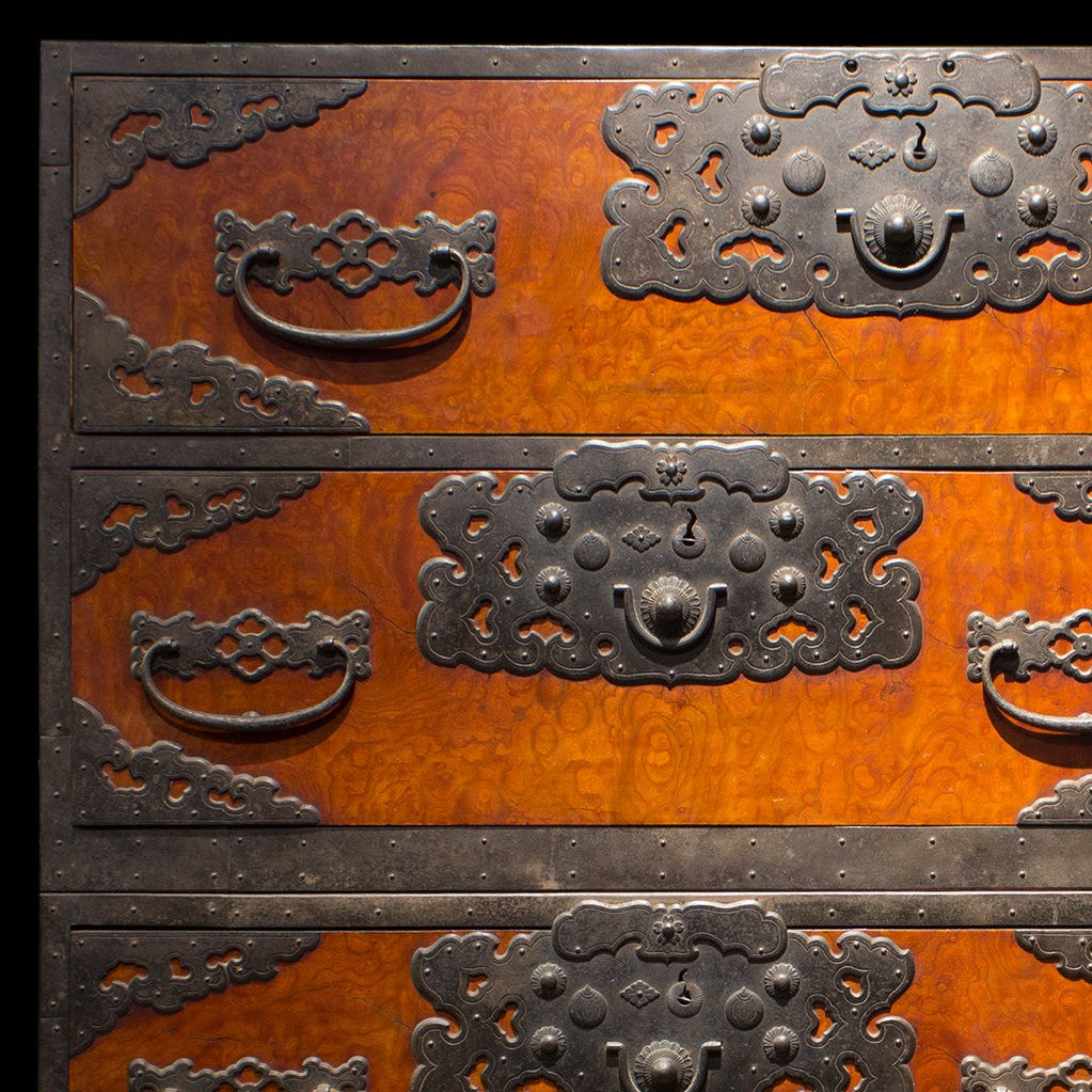 Rare Two Section Clothing Chest from Ogi, Sado Island