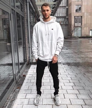 grey hoodie fashion