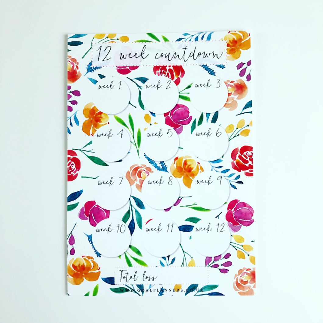 Floral spring countdown Goal Planners