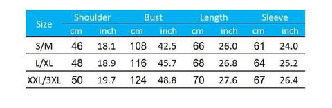 The Deer Hunter Hoodie size Chart