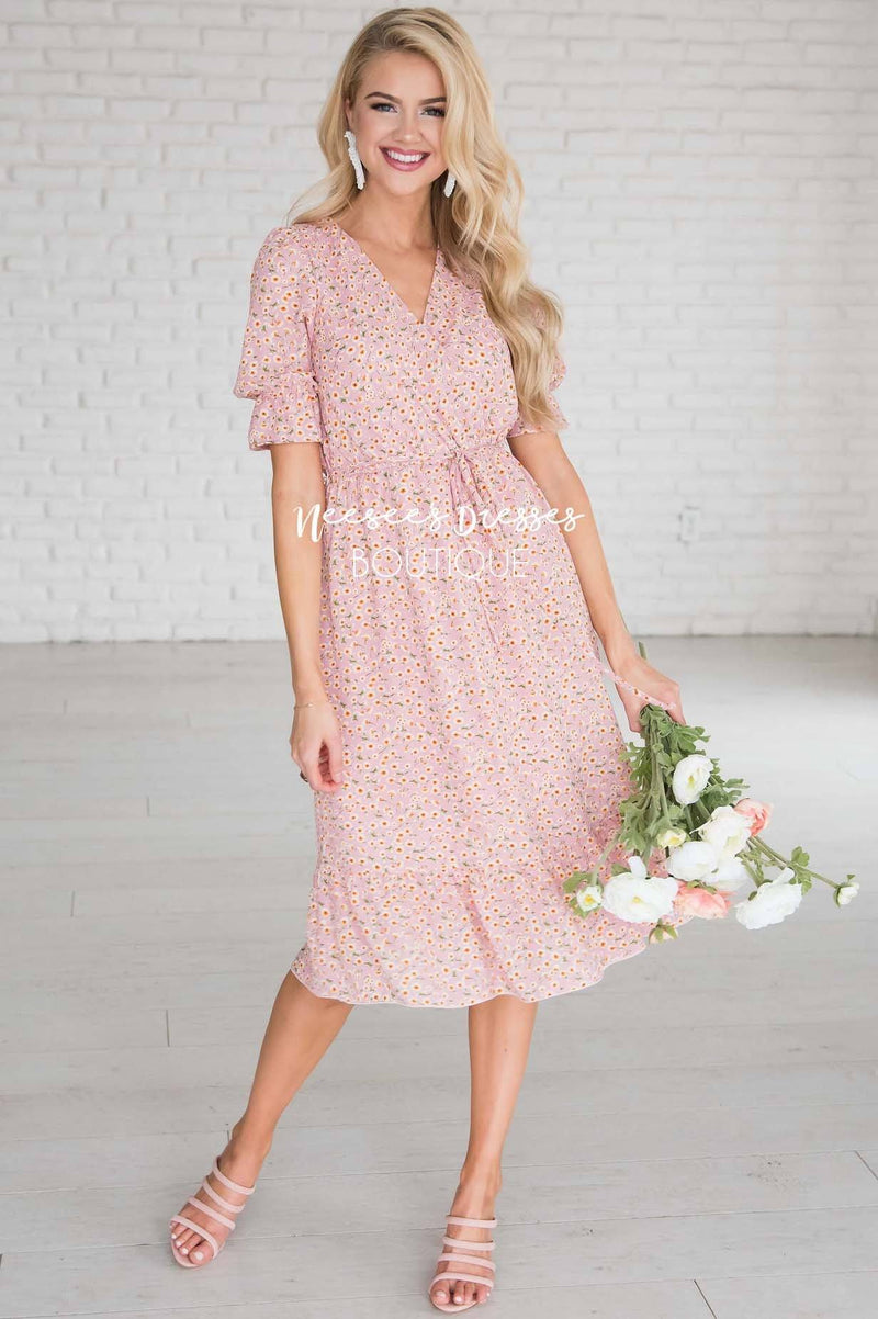 Navy Floral Modest Church Dress | Best and Affordable Modest Boutique ...