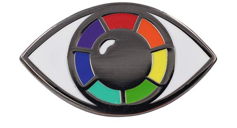 rainbow evil eye pin