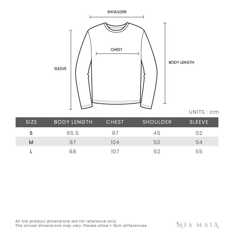 Loewe Long Sleeved Knit Top | Size Chart | Mia-Maia.com