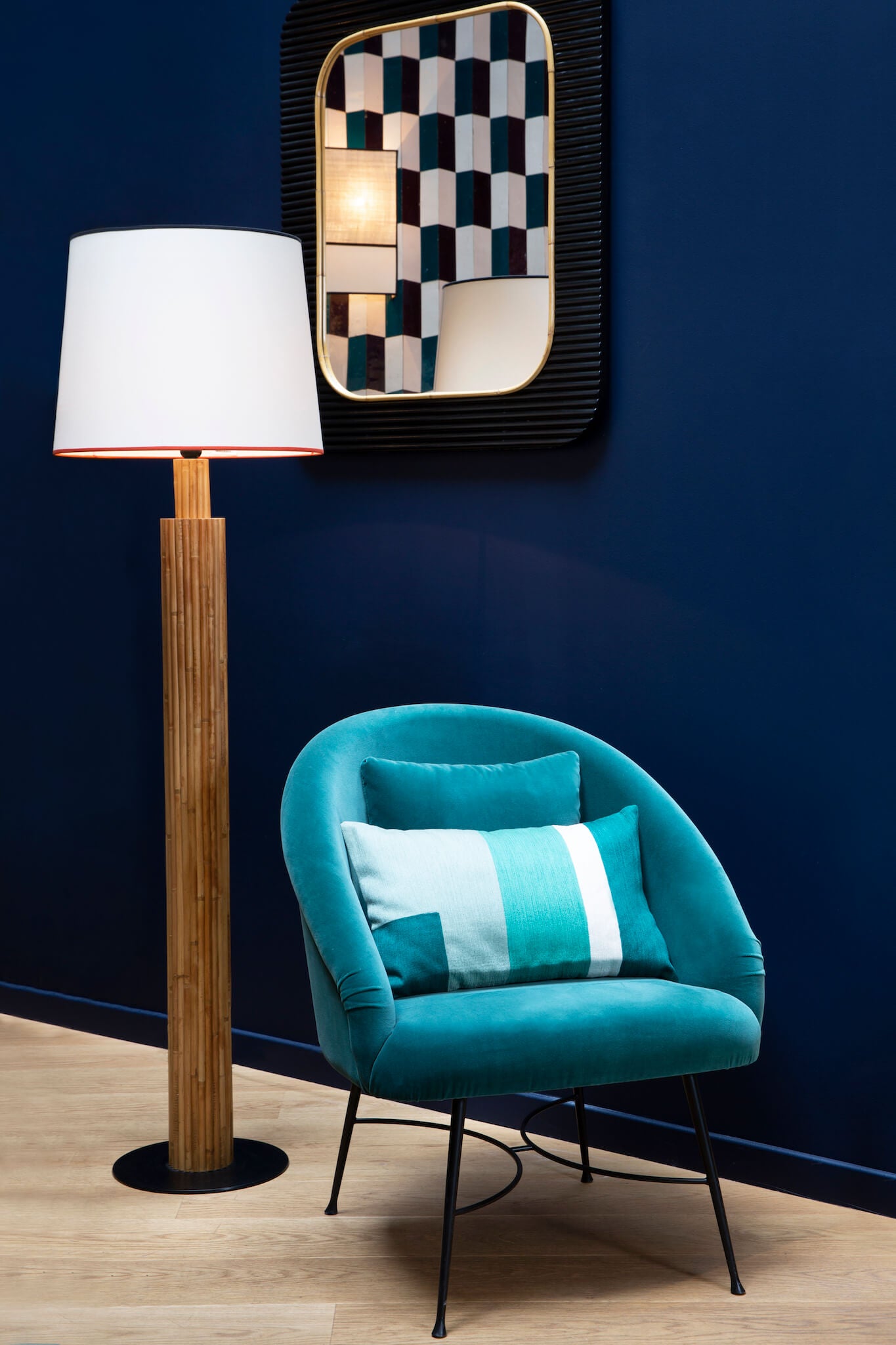 lampe, fauteuil, miroir, décoration Sarah Lavoine