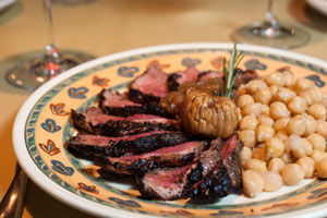 Grilled Duck with Figs and Shallots