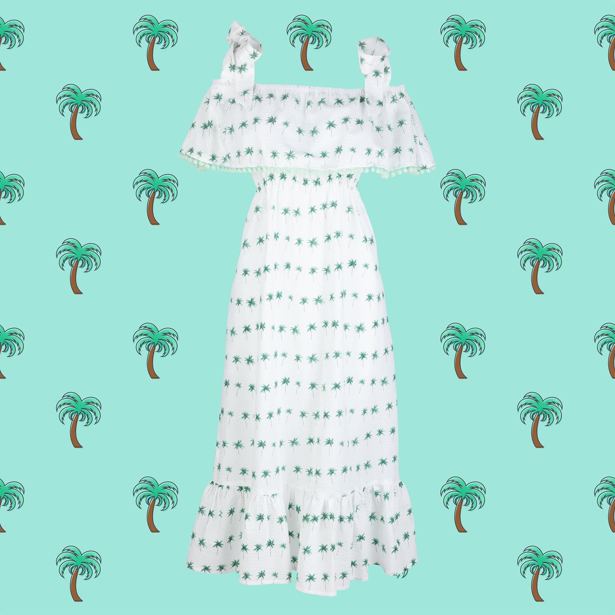 Dollydagger Palm Print Maxi Dresses