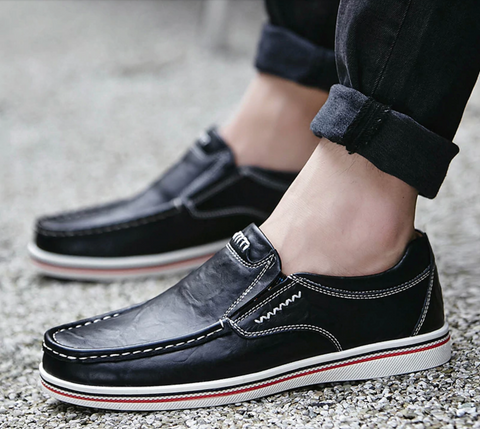 leather slip on shoes for men