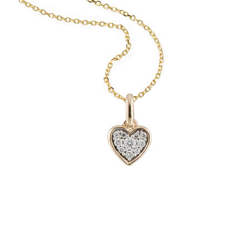 Petite Pavé Diamond Heart Pendant 14k White Gold Fortunoff Fine Jewelry