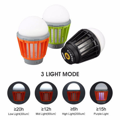 2-in-1 Mosquito Killer Camping Lantern - Waterproof Mosquito Repellent Light Bulb