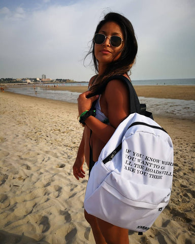 inspirational quote backpack