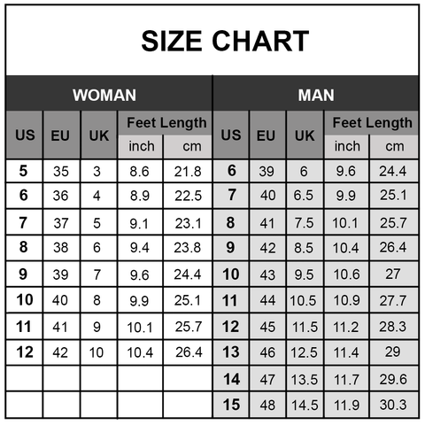 shoe size to french 