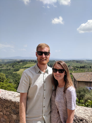 Taking in the views in the hill town of San Gimignano, Italy