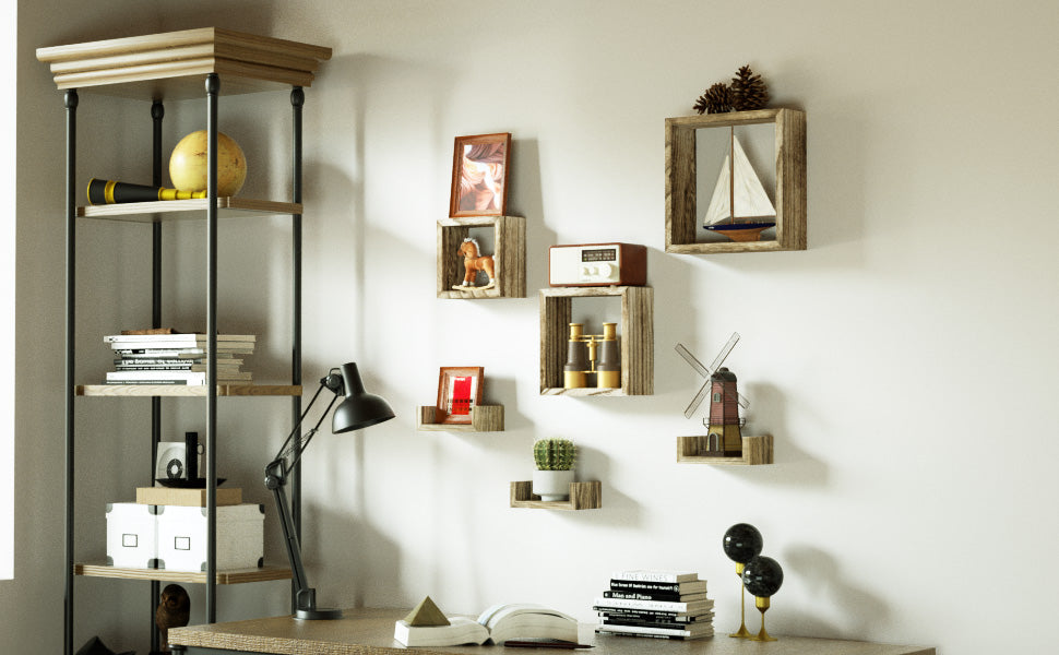 Love-KANKEI Floating Shelves Wall Mounted Set of 6