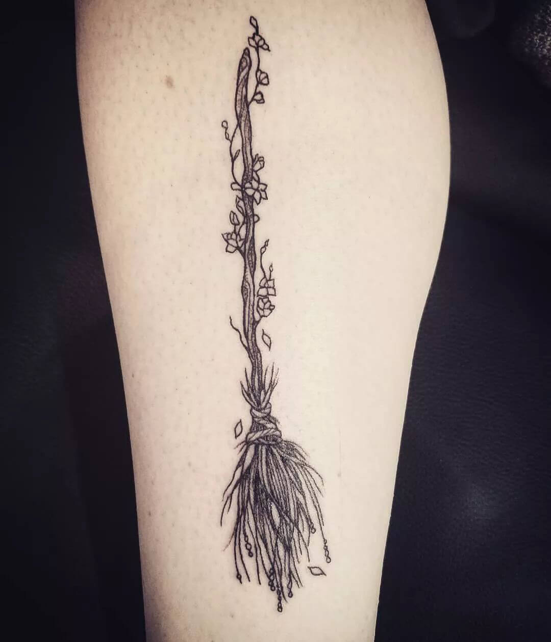 BFF Broomstick Tattoos by K Lenore  Witch City Ink