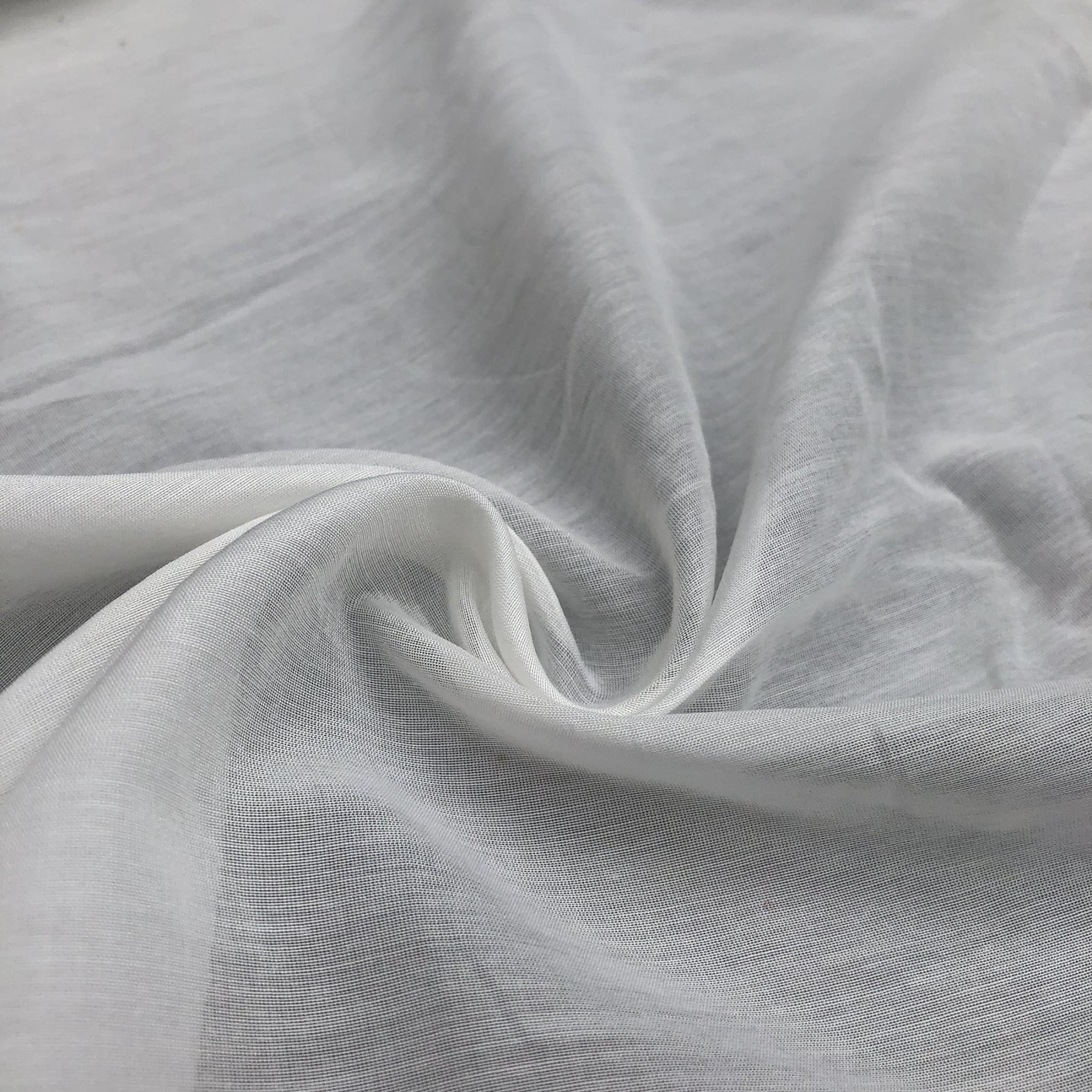 58 White 100% Supima Cotton Voile Sheer & Light Woven Fabric By the Yard