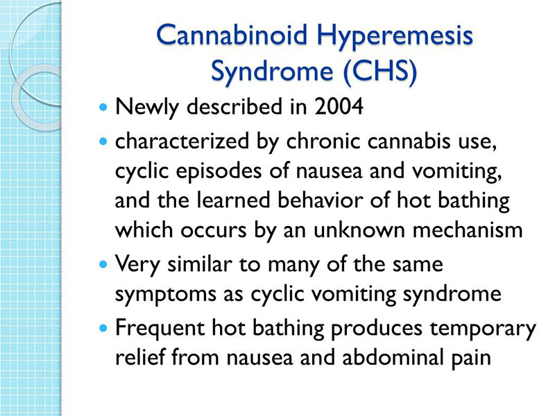 Cannabinoid Hyperemesis Syndrome-CHS-l, image from Amanda Day RN,BSN via Slide Share.com