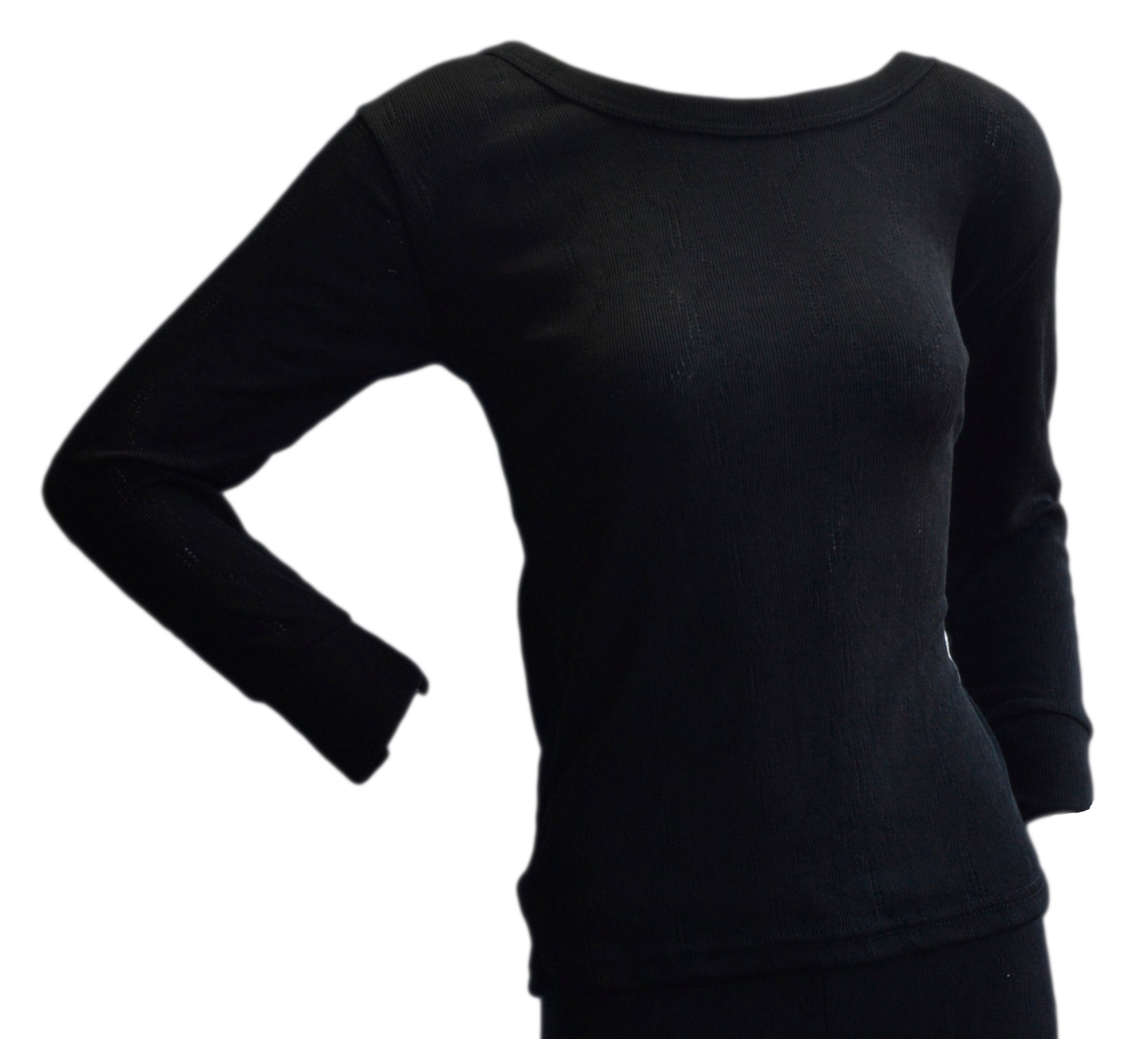 WHITE Mens Long Sleeve Thermal T-Shirt LARGE} Vest Underwear Winter Heat Trap