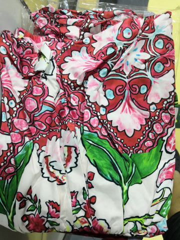 Floral Print Tube Jumpsuit