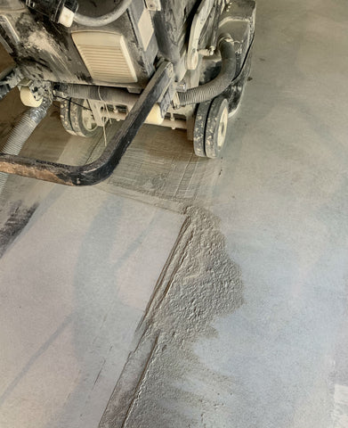 concrete floor dust produced after diamond grinding tools
