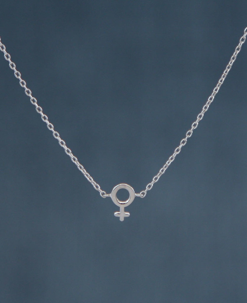 Female Symbol Sterling Silver Pendant Necklace – Mind Fuel Nest