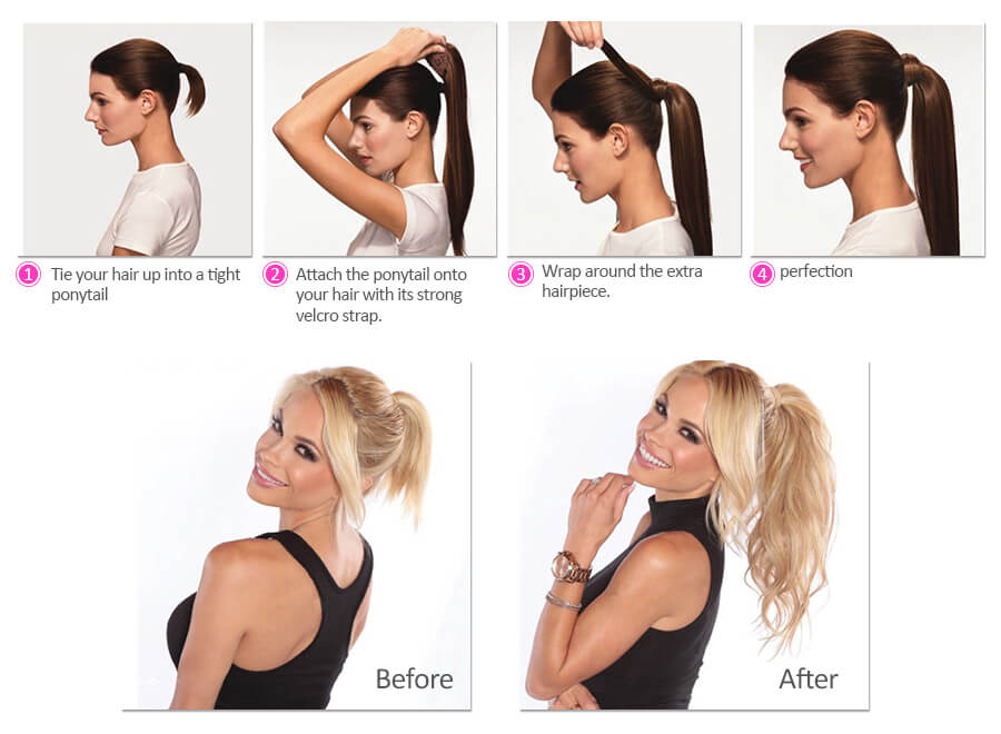How to apply One Piece Wrap Human Hair Ponytail