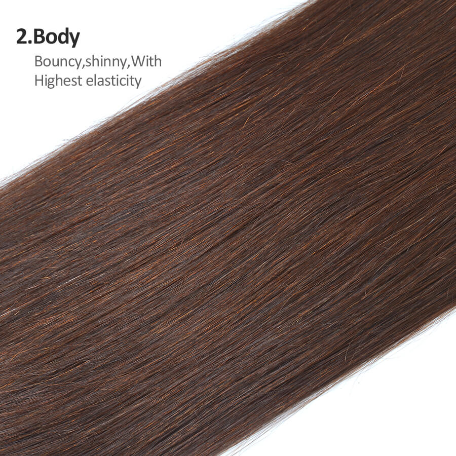 Chocolate Brown 100% Human Hair Ponytail One Piece Wrap Hair Extensions Details 2
